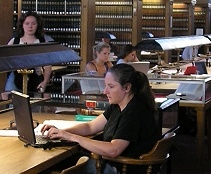 student studying in Cornell Law Library Reading Room
