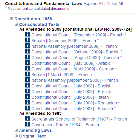 FranceConstitutions