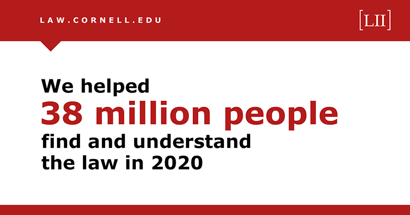 The LII Helped 38 million people find and understand the law in 2020