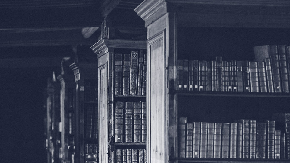 Library with rows of book cases